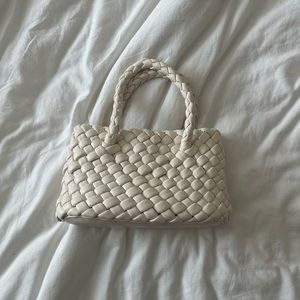 Mango Braided White Tote Bag